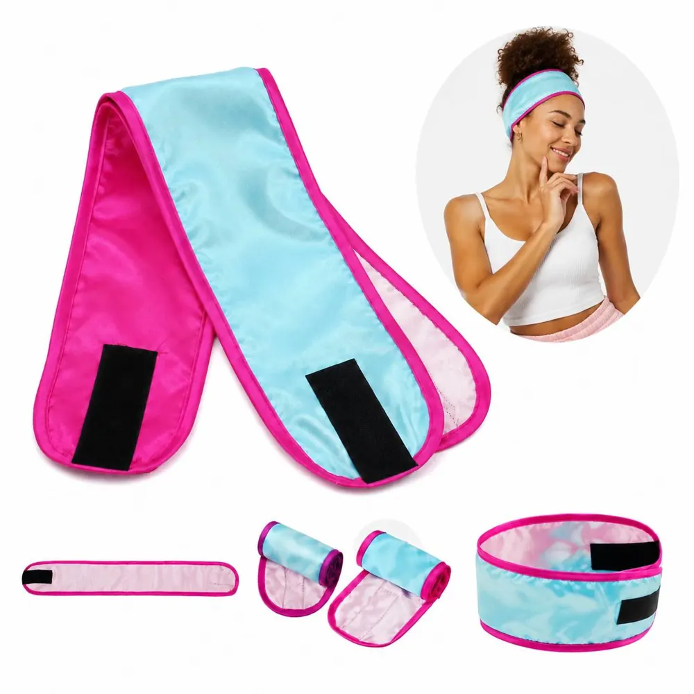 Adjustable Satin Hair Band, Non-Slip Soft Headband 2