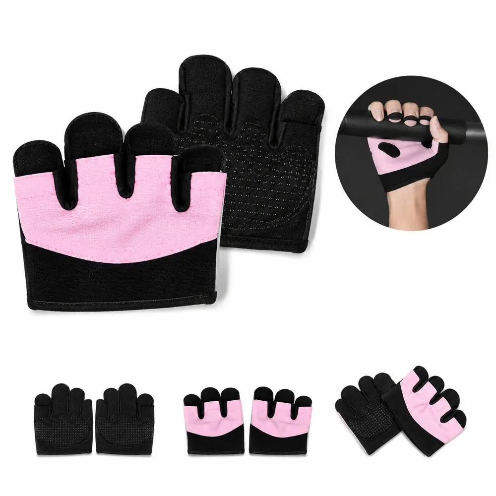 Silicone Half-Finger Gym Gloves with Breathable Back 2