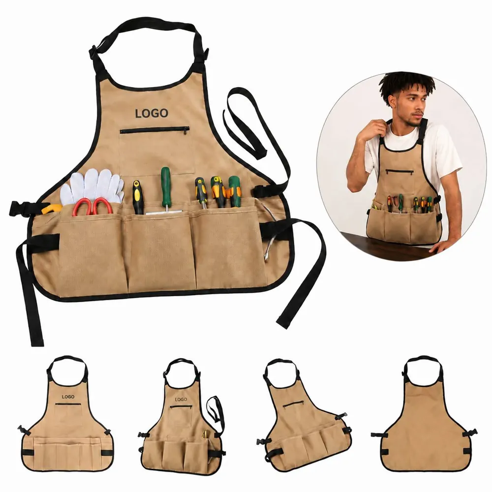 Heavy Duty 14-Pocket Garden Apron for Men Women DIY Tools