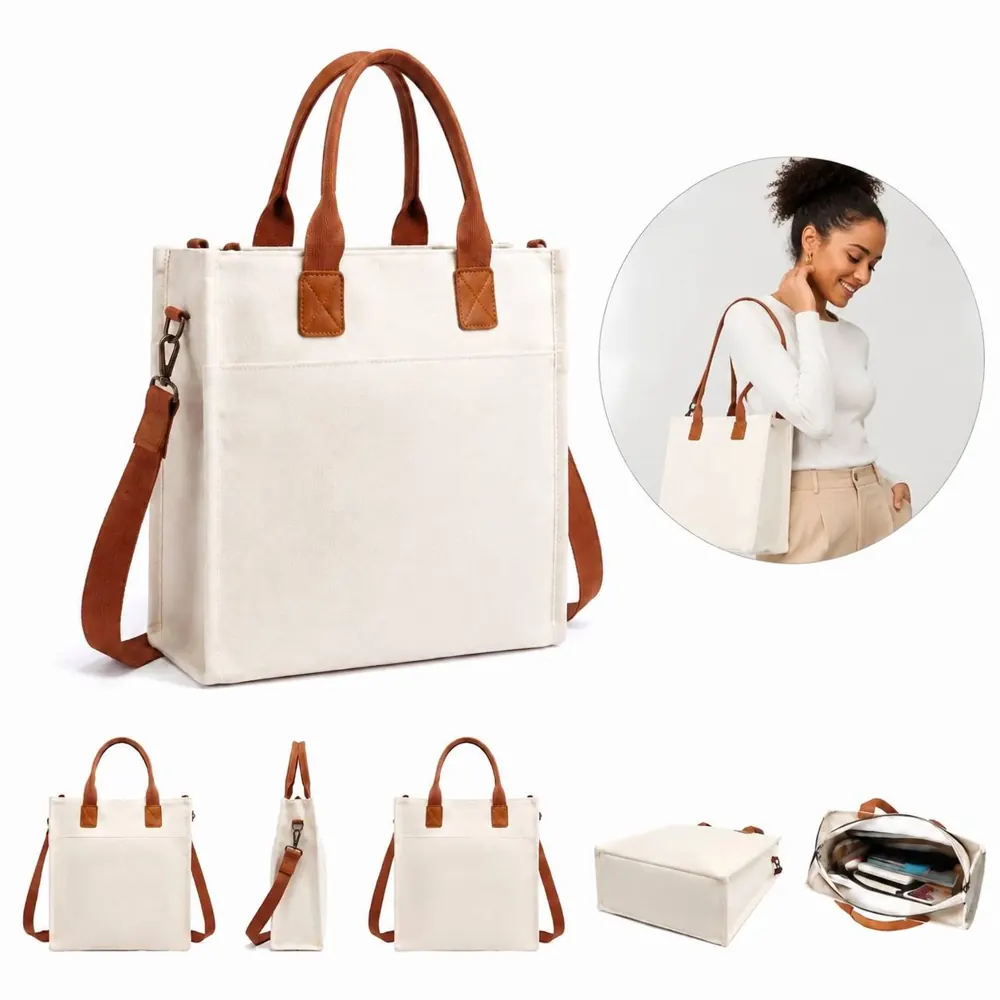 Canvas Crossbody Tote Bag with Adjustable Strap 2