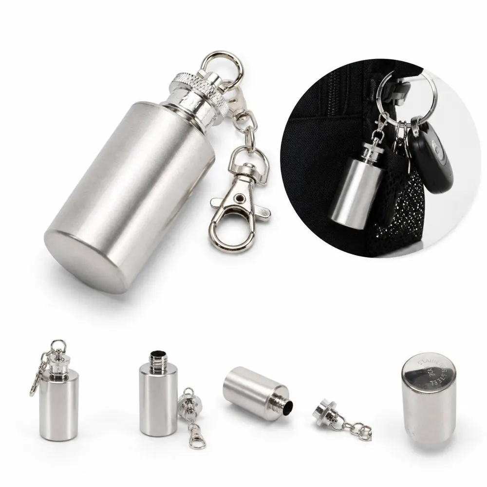 Stainless Steel Wine Bottle Flask Keychain, Rust-Resistant 2