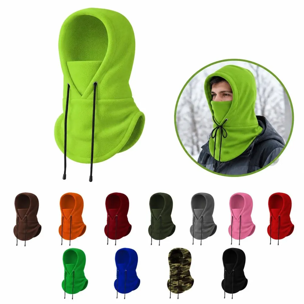 Windproof Thermal Drawstring Balaclava Face Mask for Winter 2