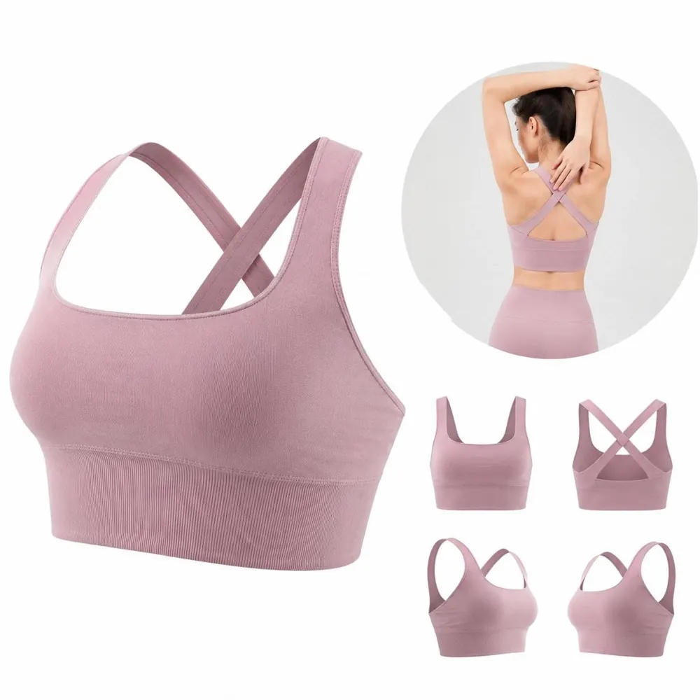 Women's Criss Cross Racerback Sport Bra for Yoga 2