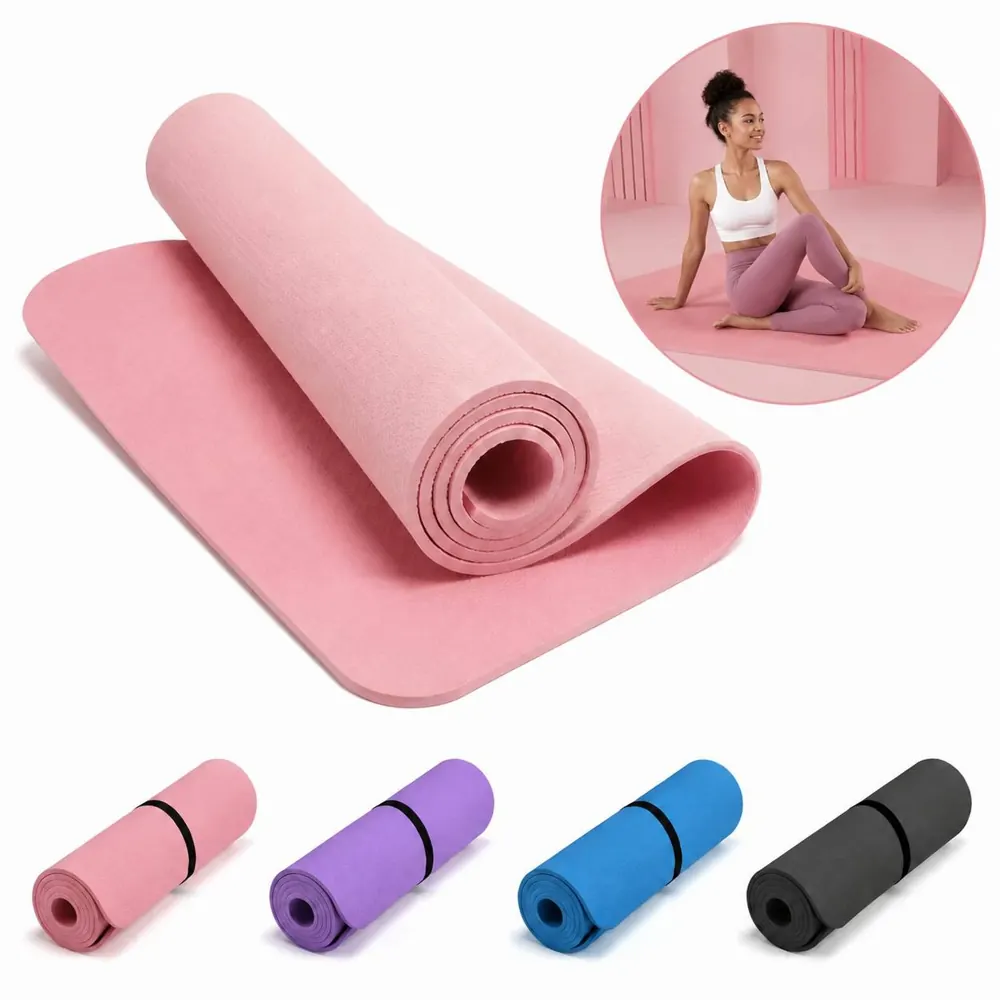 10mm NBR Yoga Mat with Non-Slip Surface and Carry Bag 2