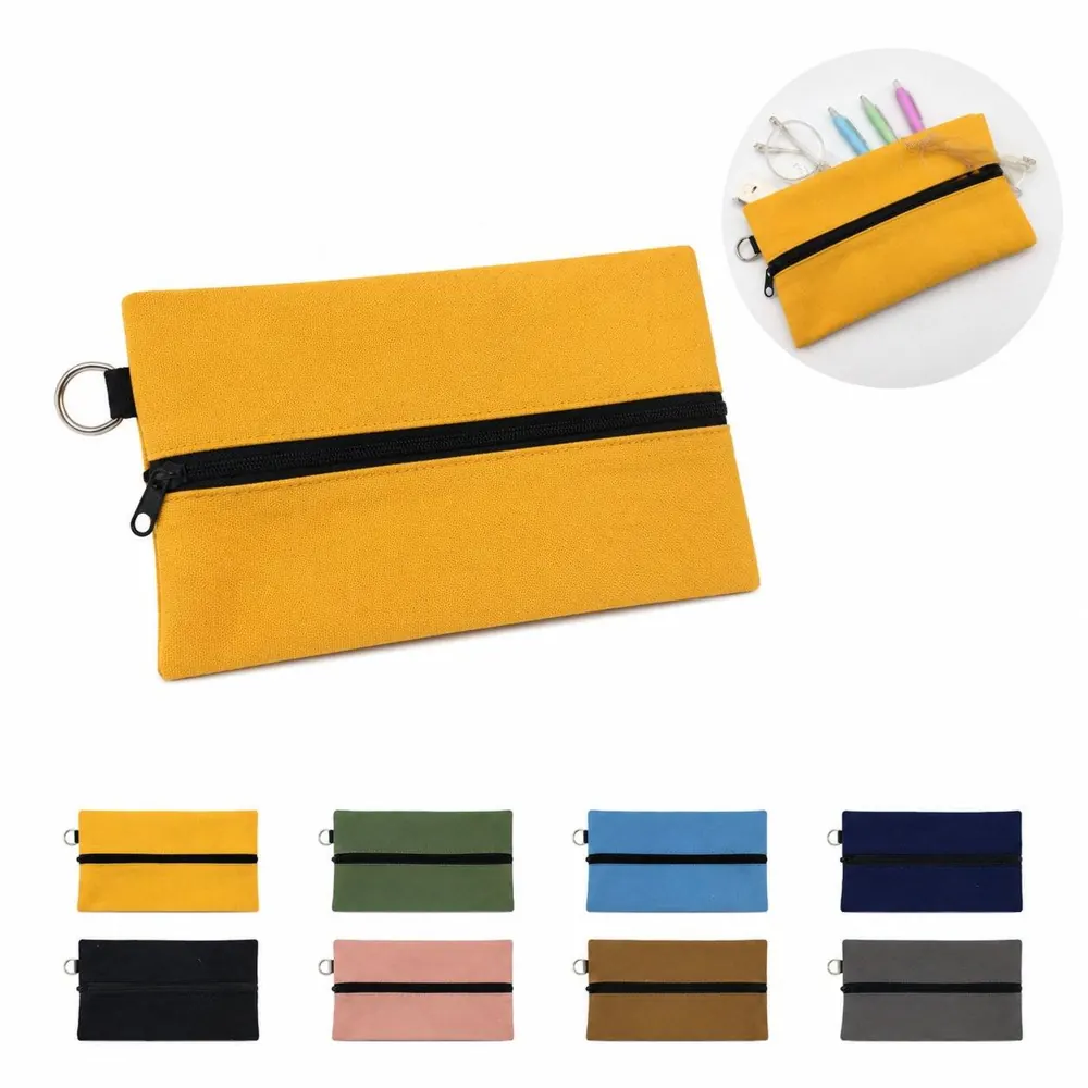 Canvas Zipper Cosmetic Bag with Durable Closure for Travel 2