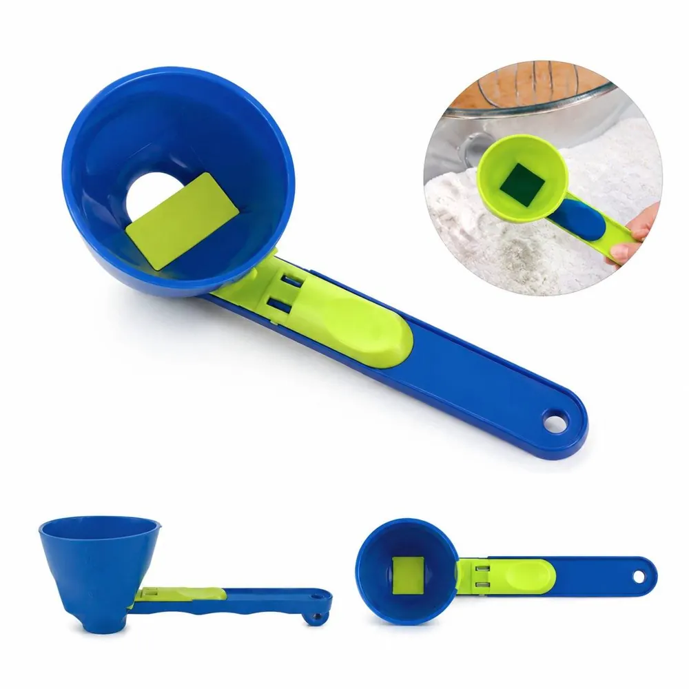 Leak-Proof Protein Scoop Spoon with Sliding Measuring Funnel 2