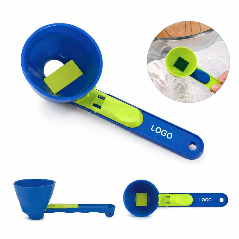 Leak-Proof Protein Scoop Spoon with Sliding Measuring Funnel