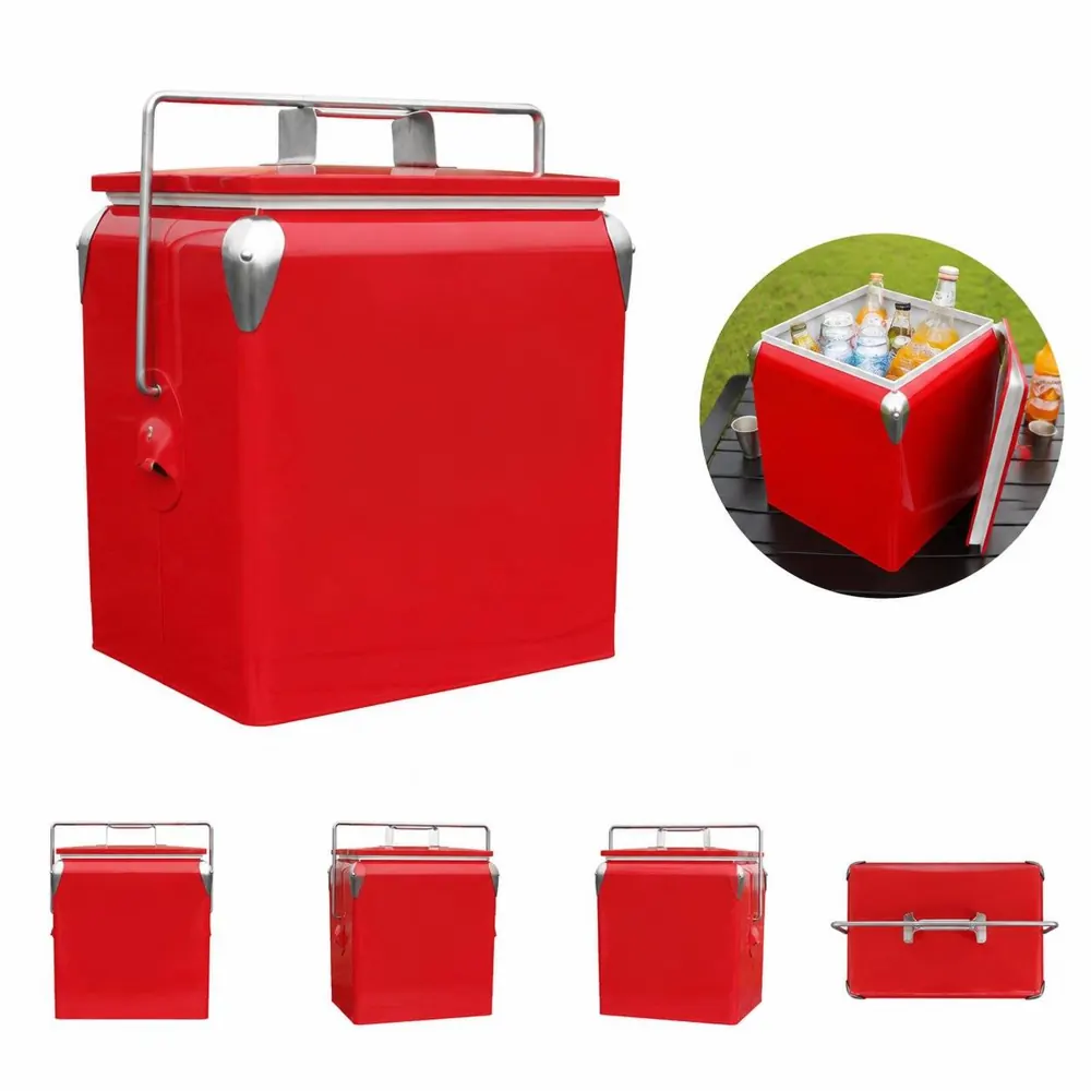 13L Retro Cooler with Bottle Opener, Compact Ice Chest 2