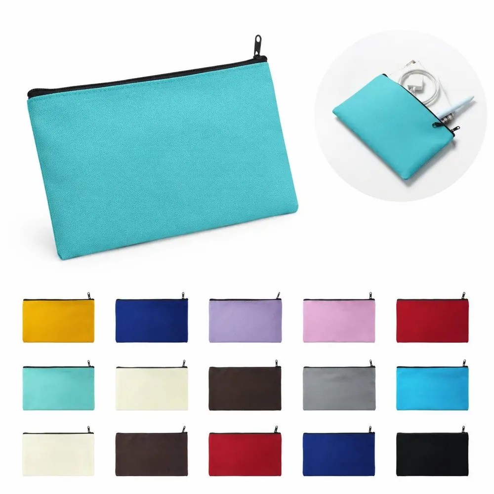 Colorful Canvas Zipper Pencil Case for School Office Travel 2