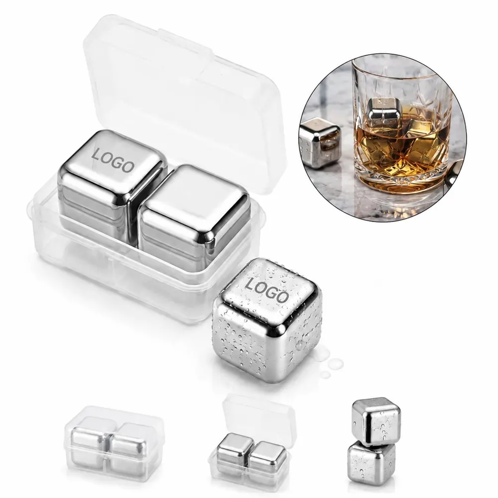 Reusable Stainless Steel Ice Cubes 2-Pack for Chilling