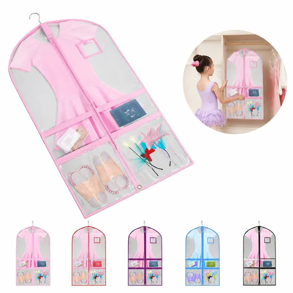 Clear PVC Dance Costume Garment Bags with Zipper 2