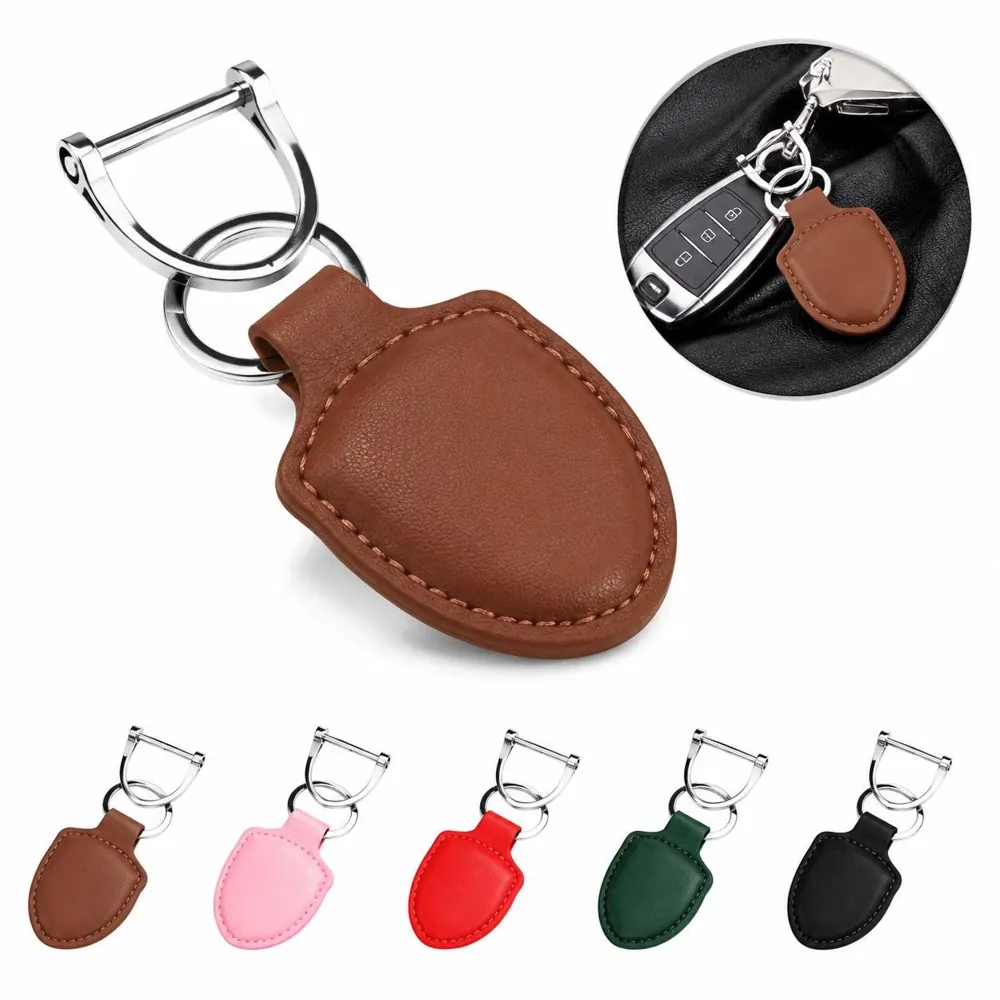 Genuine Leather Keychain with D-Ring for Car Keys 2