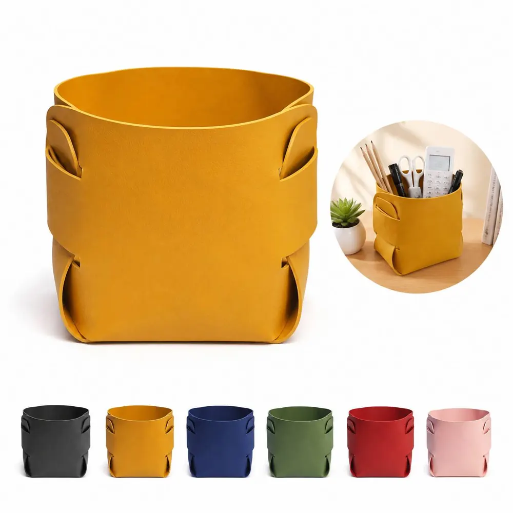 PU Leather Makeup Storage Box with Multi-Compartment 2