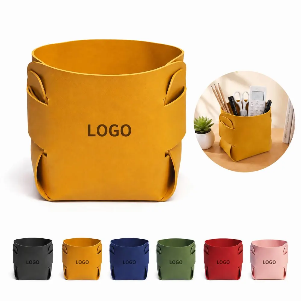 PU Leather Makeup Storage Box with Multi-Compartment