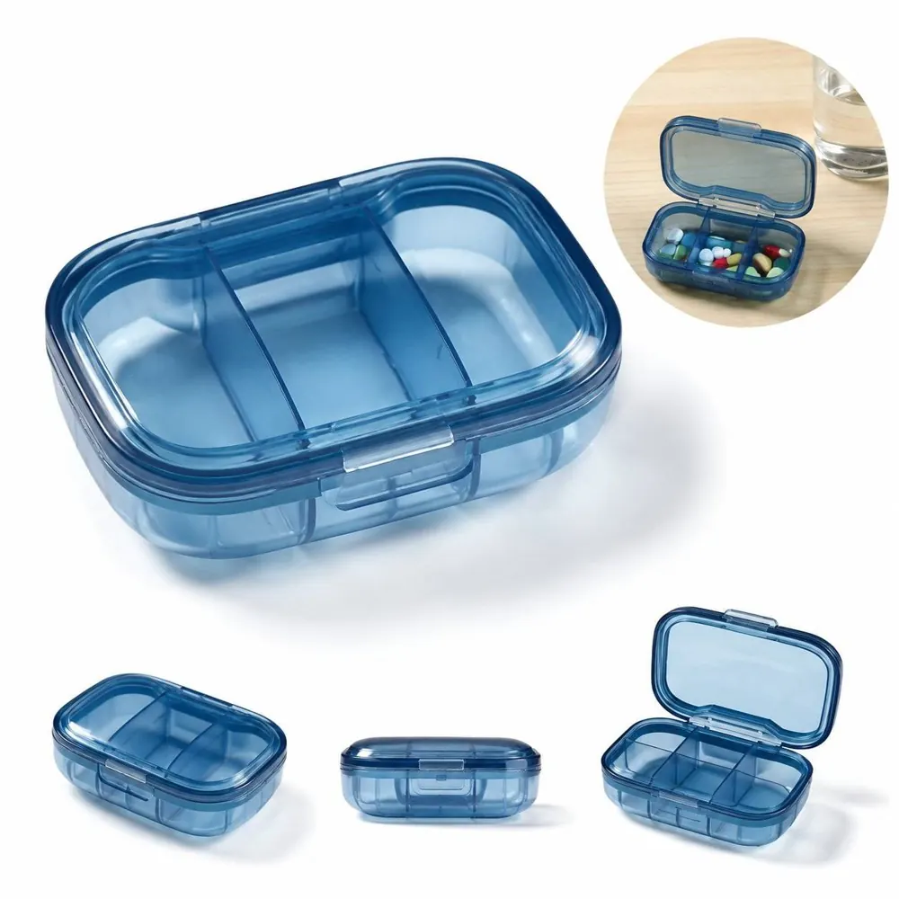 Portable 3-Compartment Pill Box with Secure Sealed Lids 2