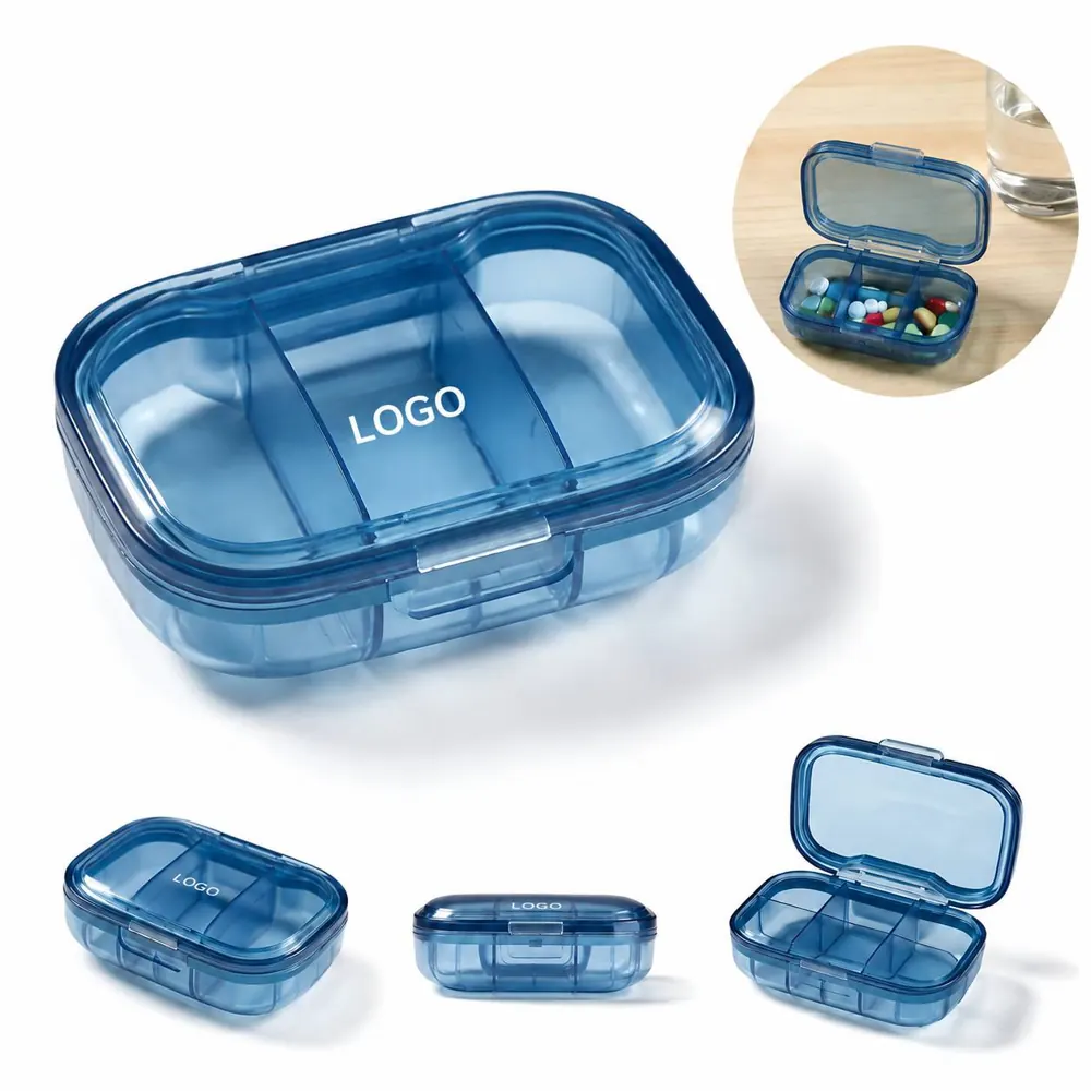 Portable 3-Compartment Pill Box with Secure Sealed Lids
