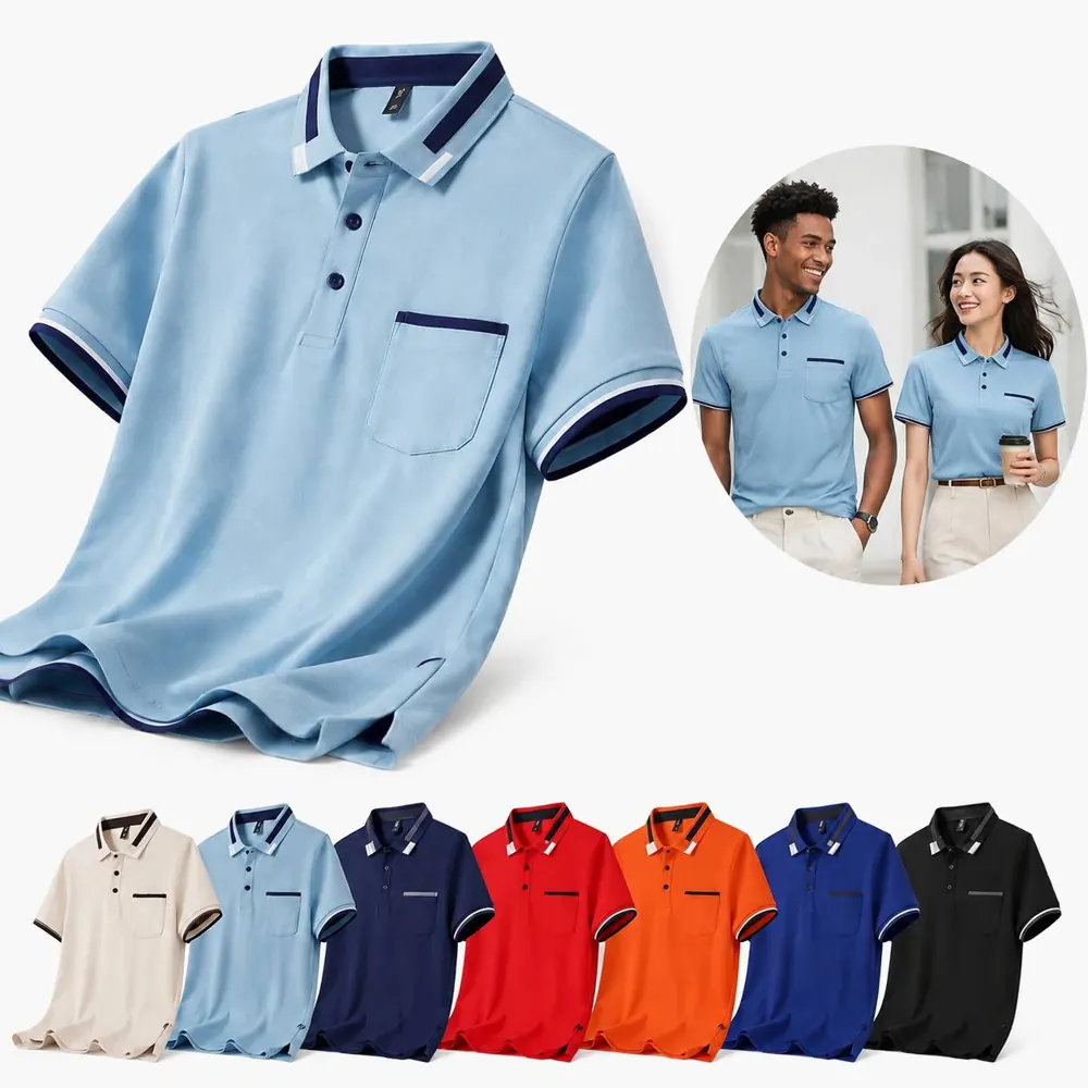 Men's Wrinkle-Resistant Cotton Polo Shirt Short Sleeve 2