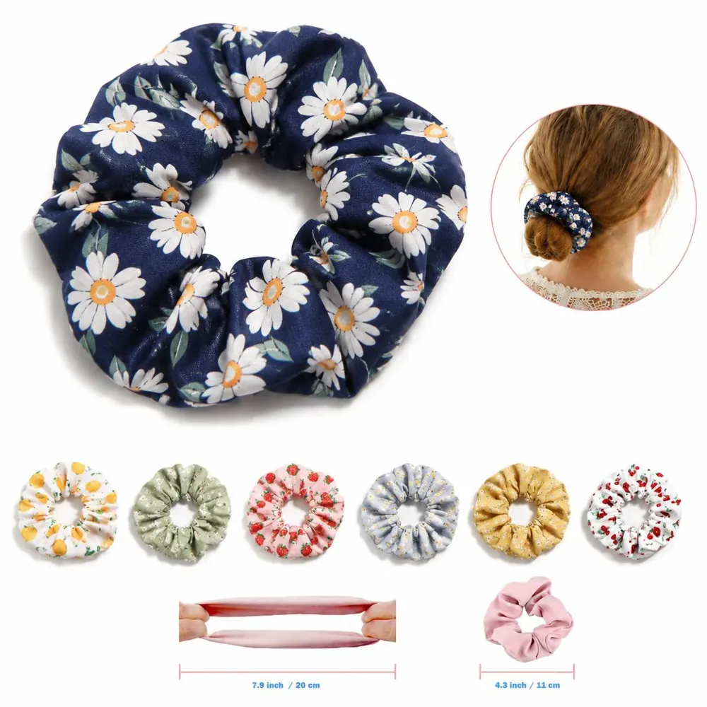 Soft Polyester Hair Scrunchie Elastic Tie for Gentle Hold 2