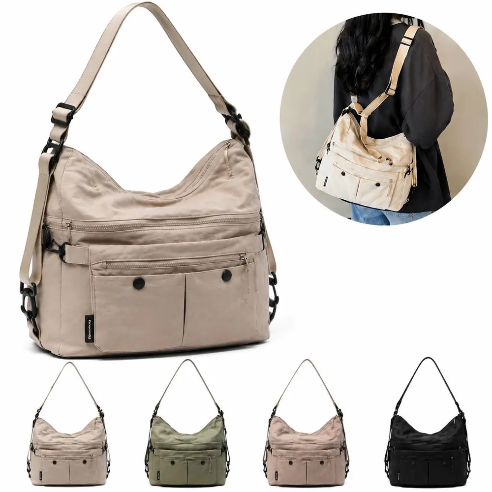 Convertible Nylon Crossbody Bag with Adjustable Strap 2
