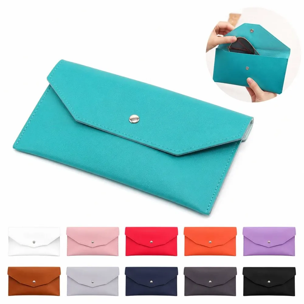 Women's PU Leather Envelope Wallet with Secure Snap Closure 2
