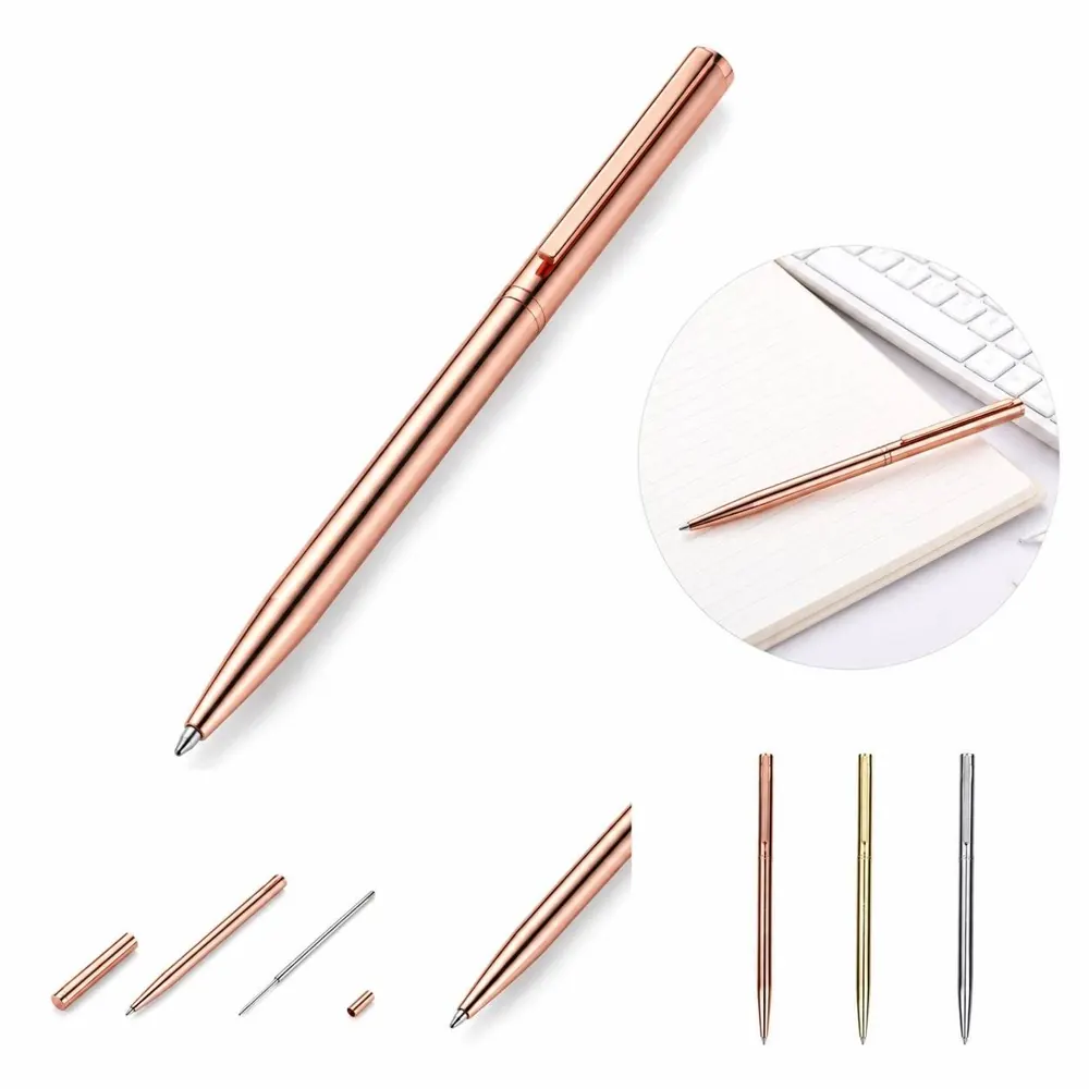 Metal Twist Ballpoint Pen with Refillable Ink, Smooth 2