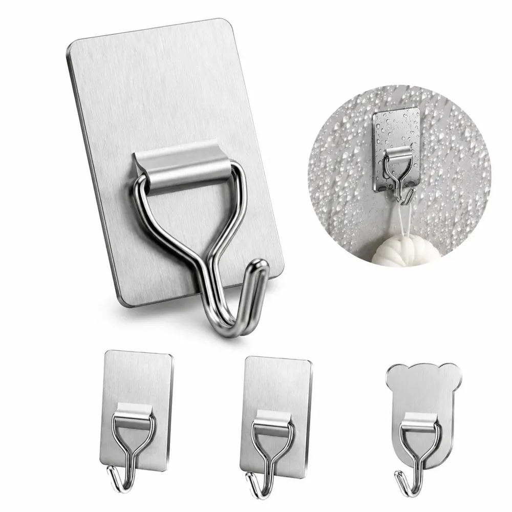 Stainless Steel Self-Adhesive Wall Hooks for Kitchen 2