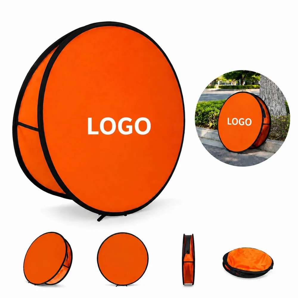 Foldable Double-Sided Round Display Stand for Basketball
