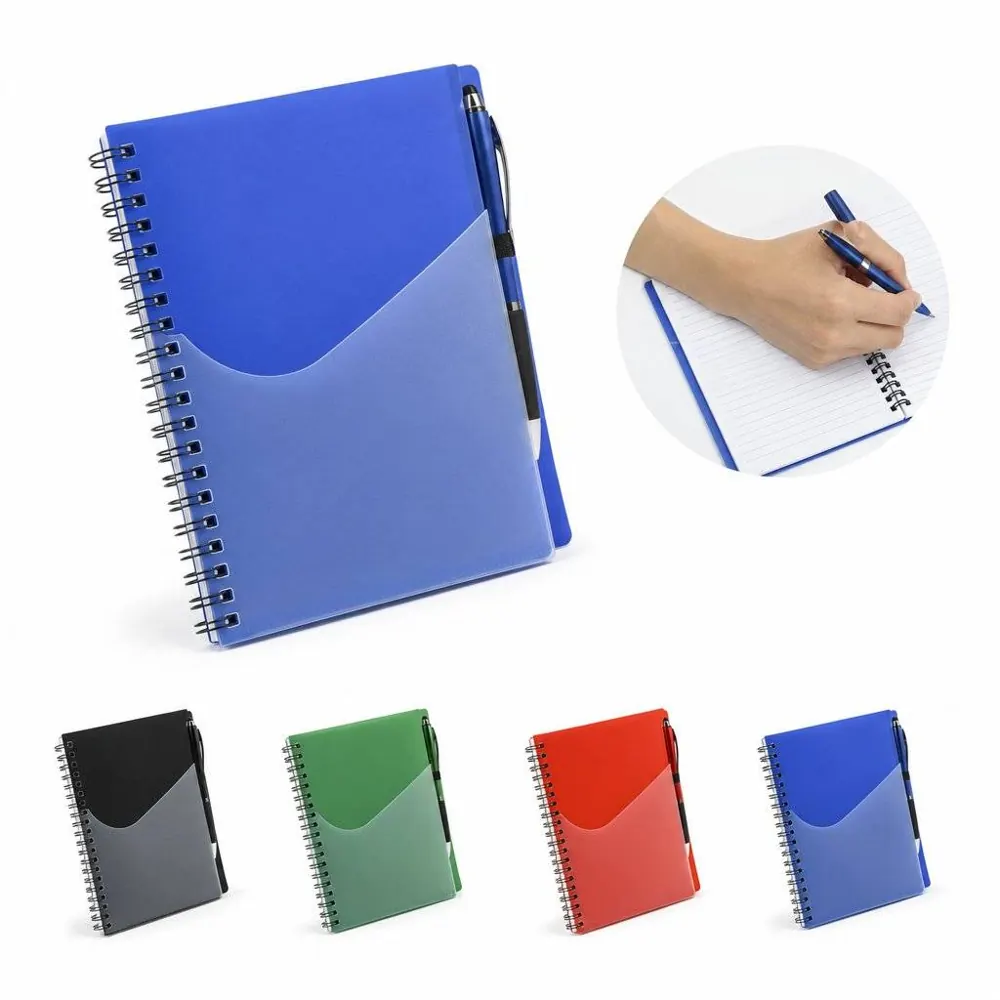 Spiral Notebook with Pocket, Pen Included, Durable Binding 2