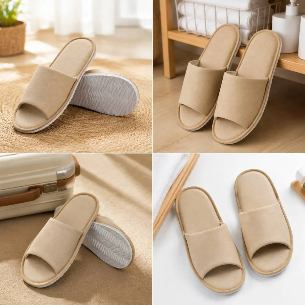 Breathable Disposable Non-Skid Linen Slippers for Travel 2