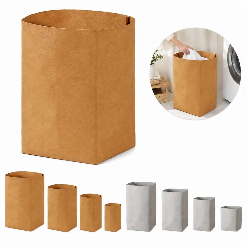 Washable Kraft Paper Storage Basket for Eco-Friendly 2
