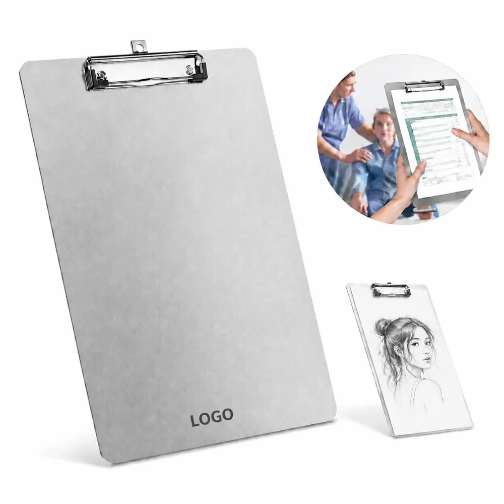 Lightweight Aluminum Clipboard with Low-Profile Clip for A4