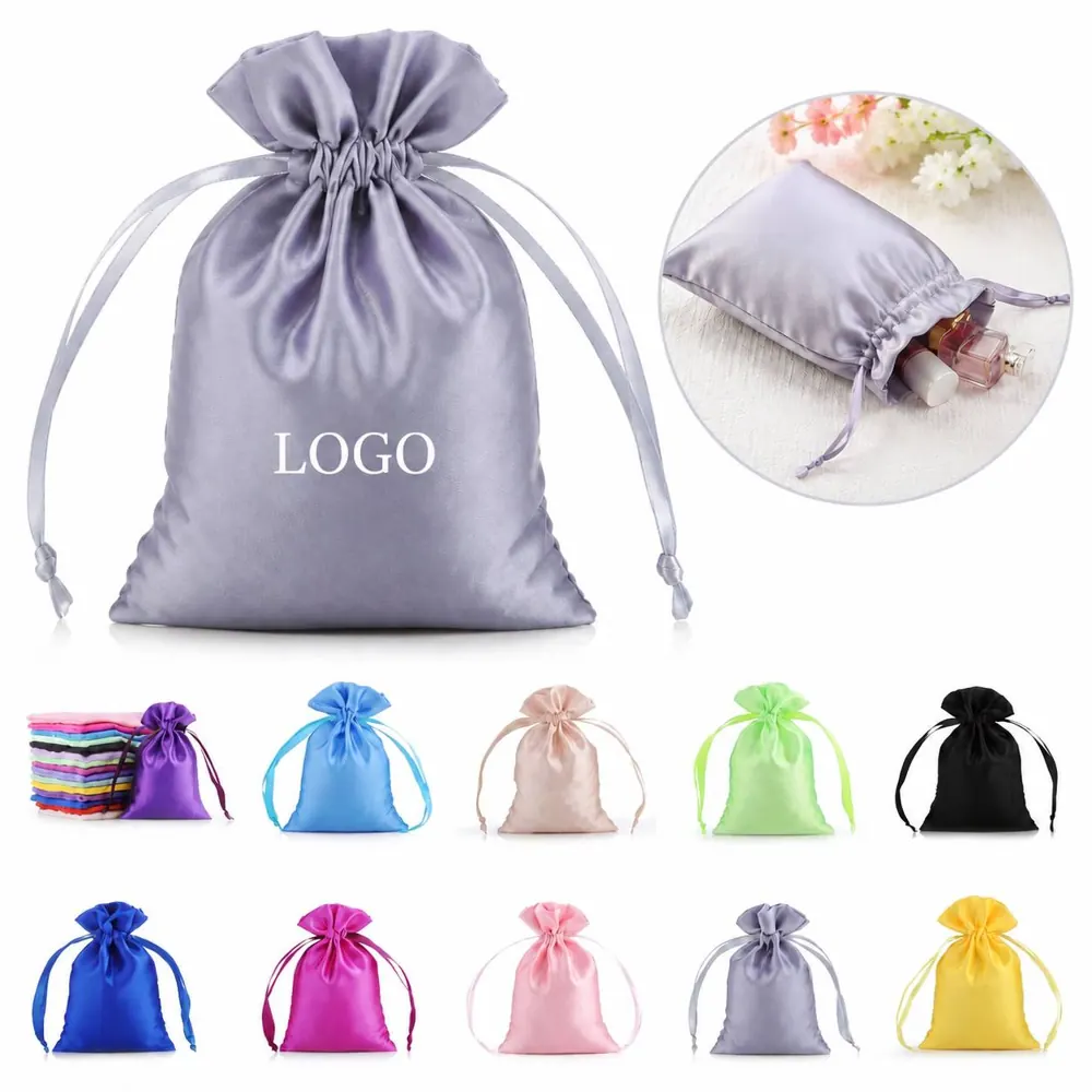 Satin Drawstring Jewelry Bag for Storage, Travel
