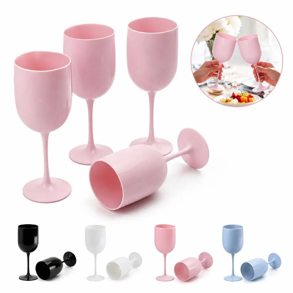 Shatterproof Reusable Plastic Wine Glasses for Parties 2