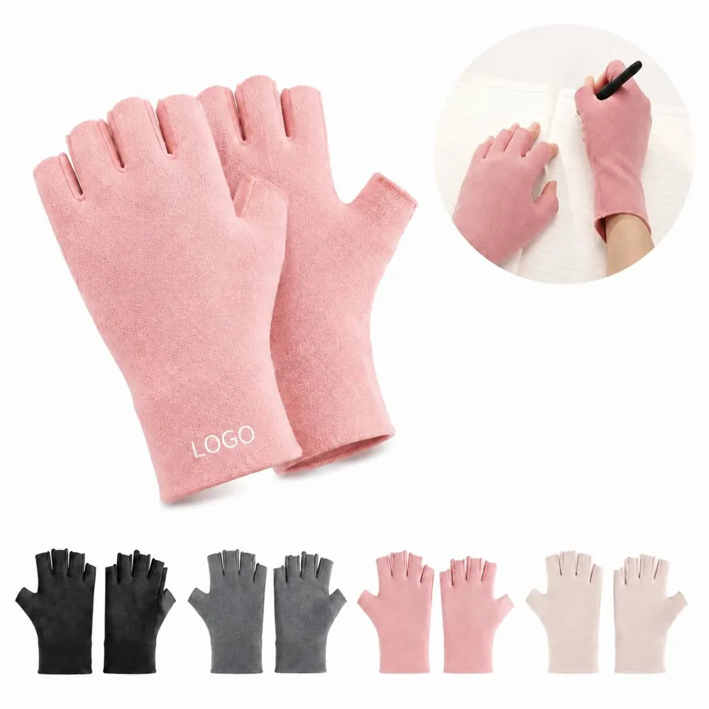 Warm Velvet Half-Finger Gloves for Touchscreen Use