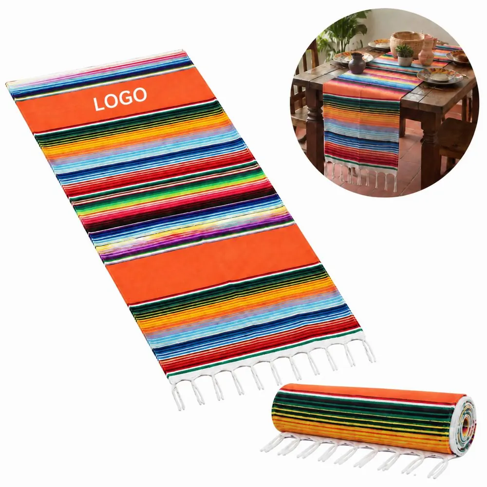 Handwoven Tassel Table Runner, Mexican Decor for Dining