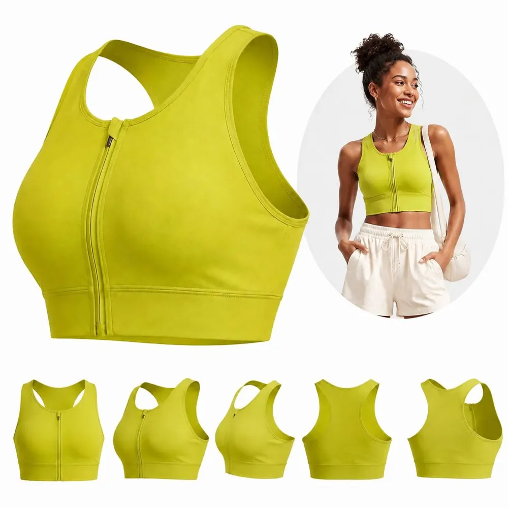 Front-Zip High-Impact Sports Bra & Yoga Top with Racerback 2