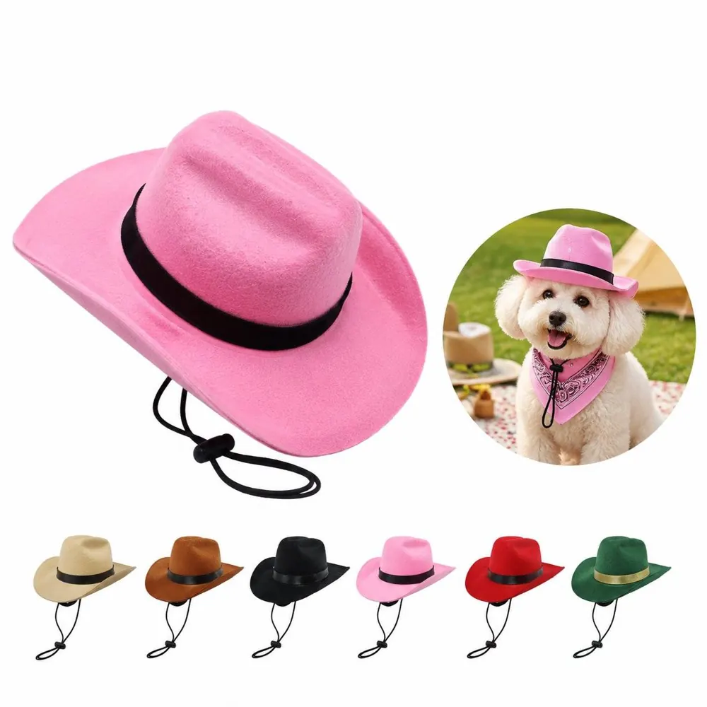 Adjustable Cowboy Hat for Dogs and Cats, Pet Western Costume 2