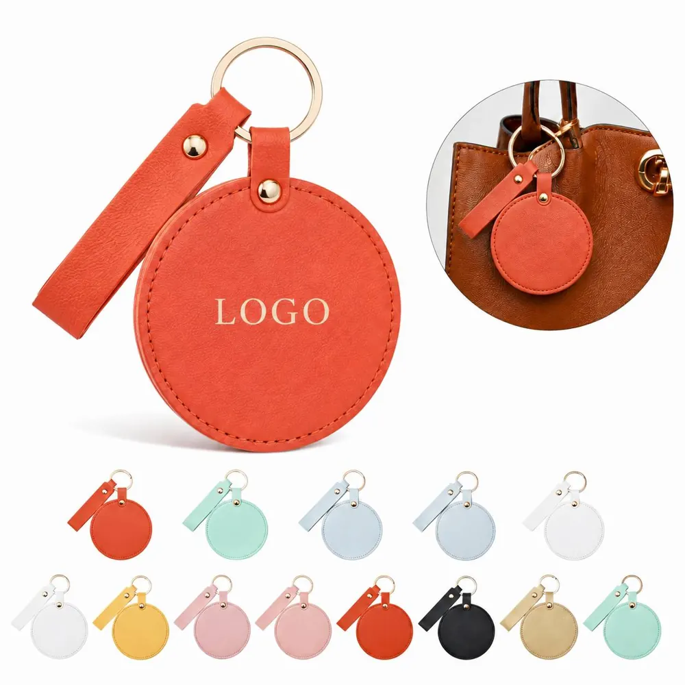 PU Leather Folding Makeup Mirror Compact Travel