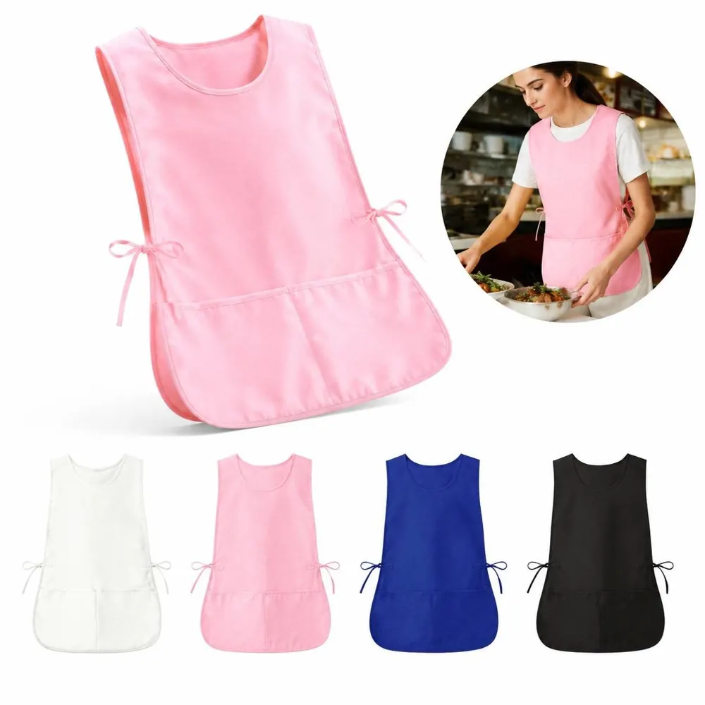 Waterproof Polyester Apron with Adjustable Ties and Pockets 2