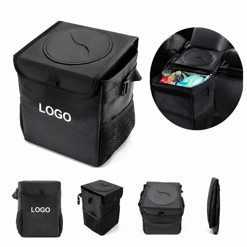 Foldable Waterproof Car Trash Can with Collapsible Storage