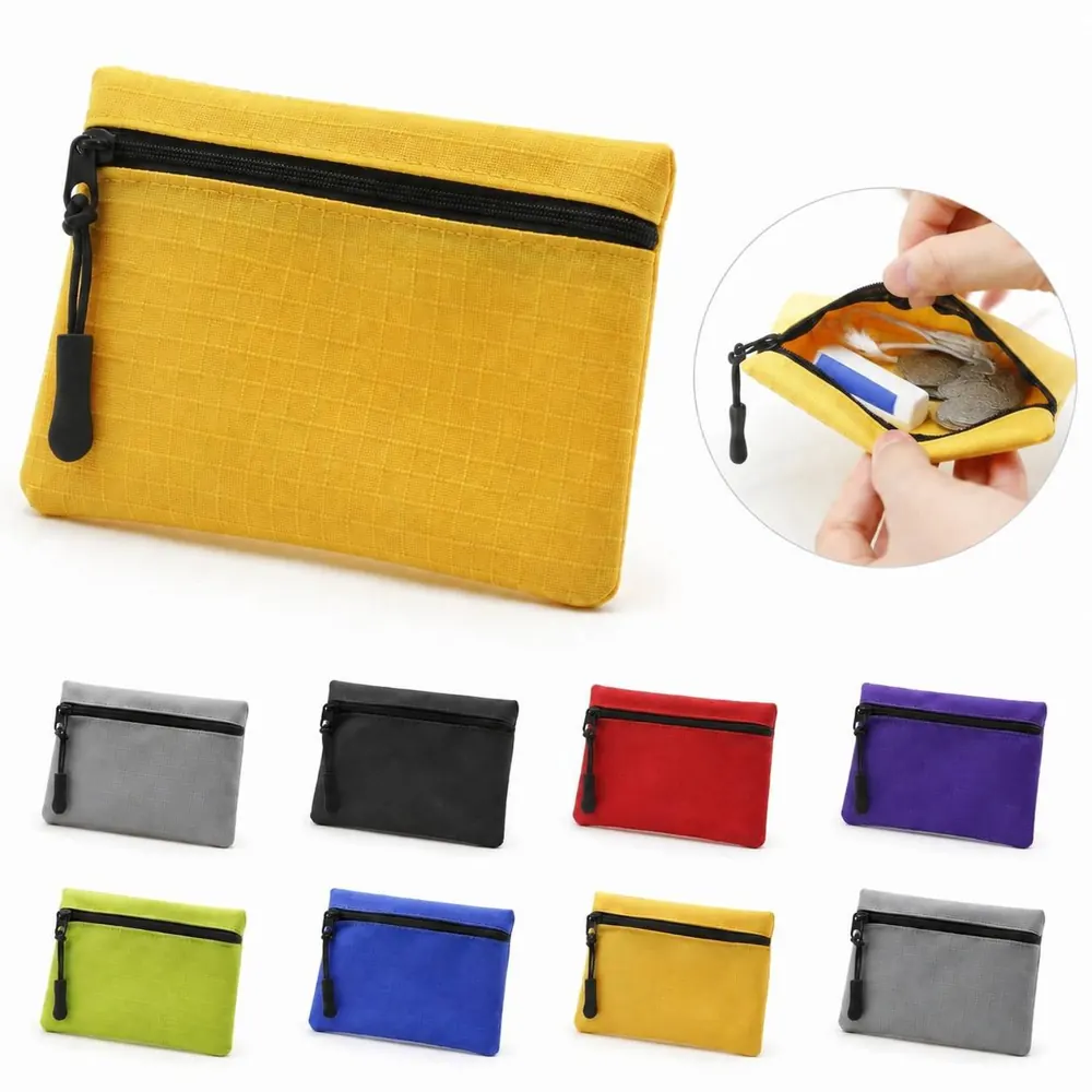 Oxford Cloth Mini Zipper Coin Purse for Coins and Bills 2