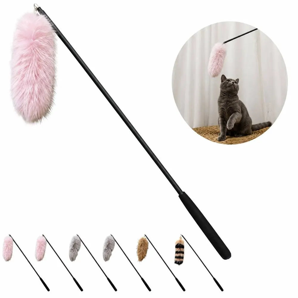 Telescopic Cat Teaser Wand with Fluffy Tail Attachment 2