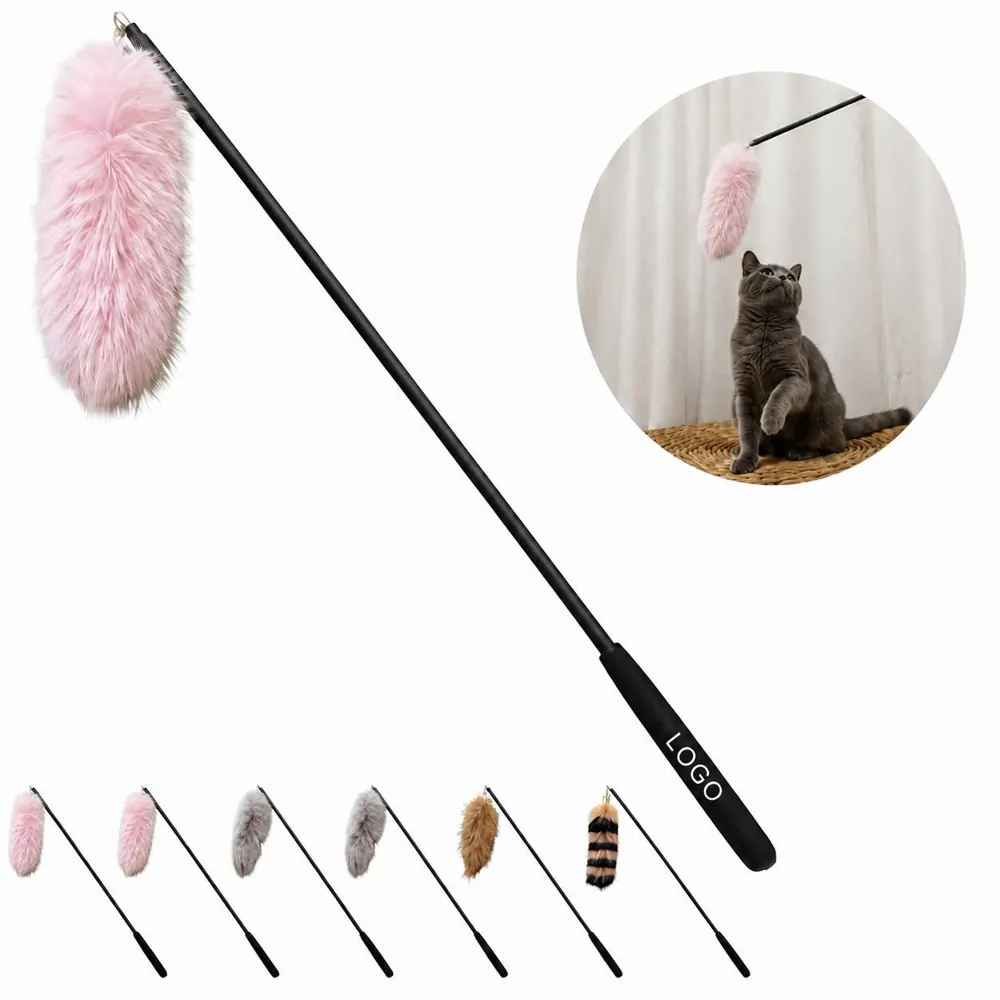 Telescopic Cat Teaser Wand with Fluffy Tail Attachment