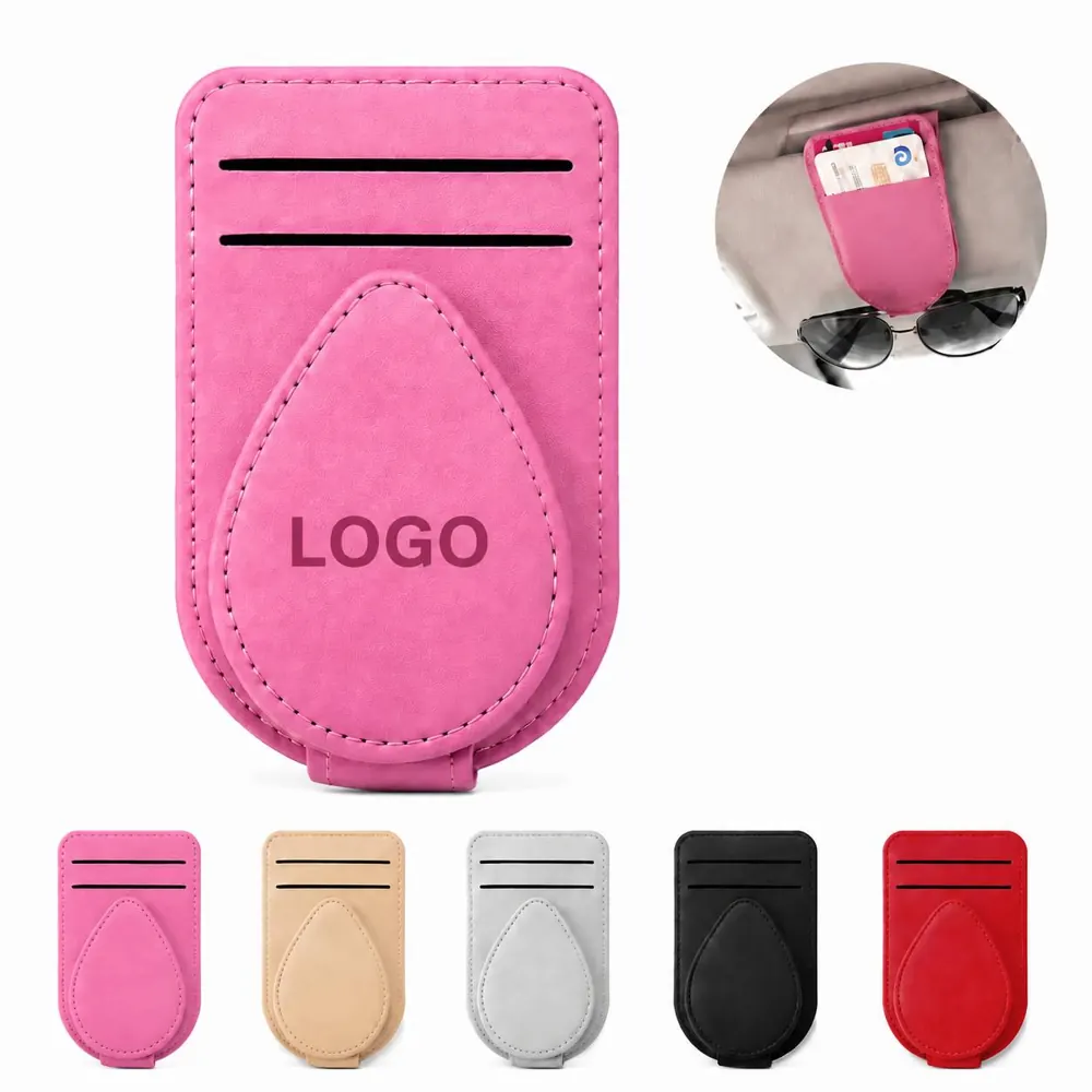 PU Sunglass & Card Visor Holder with Secure Multi-Slot
