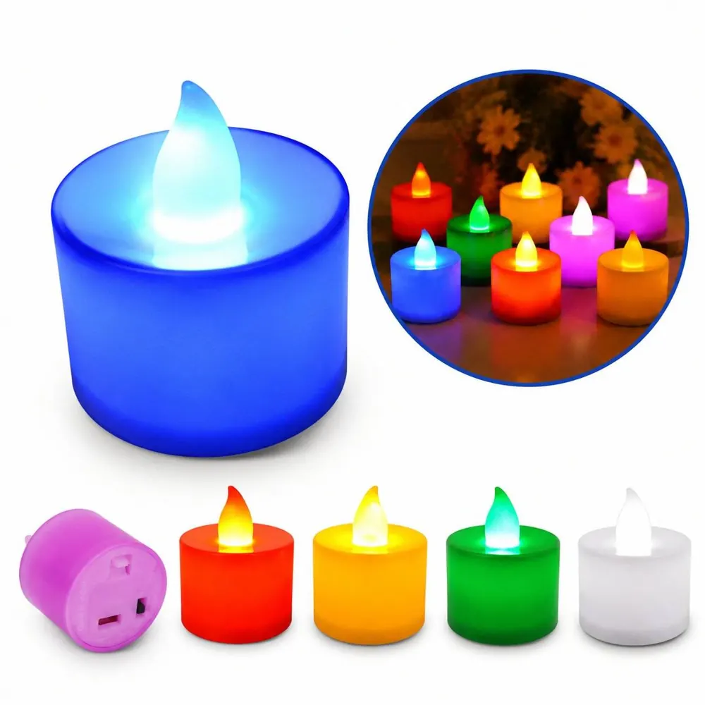 Flameless LED Tealights with Timer, Realistic Wax, Warm Glow 2