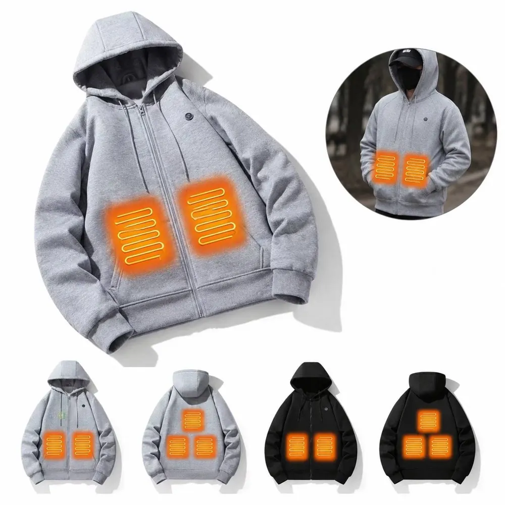 5-Zone Heated Hoodie for Outdoor Cold Weather 2