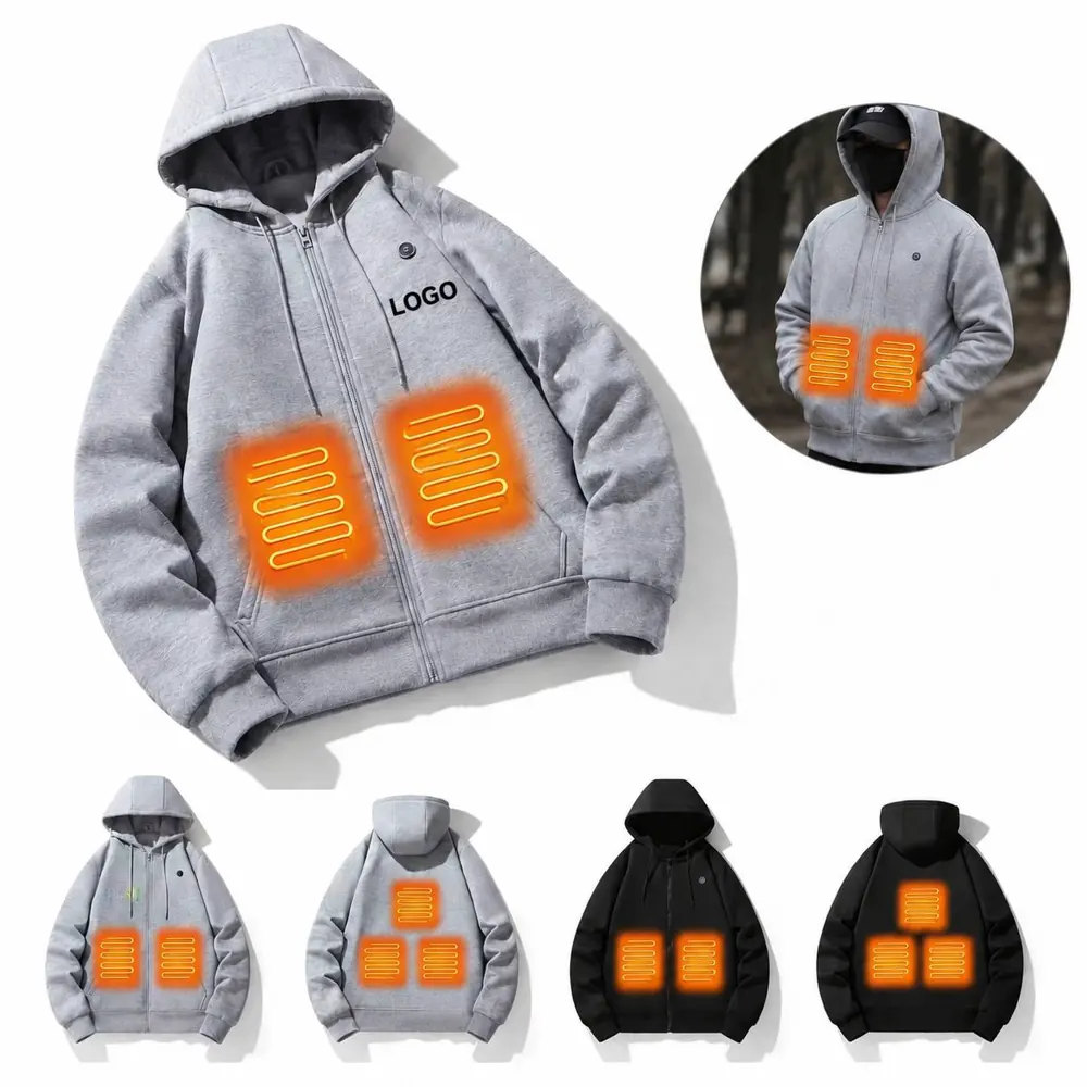 5-Zone Heated Hoodie for Outdoor Cold Weather