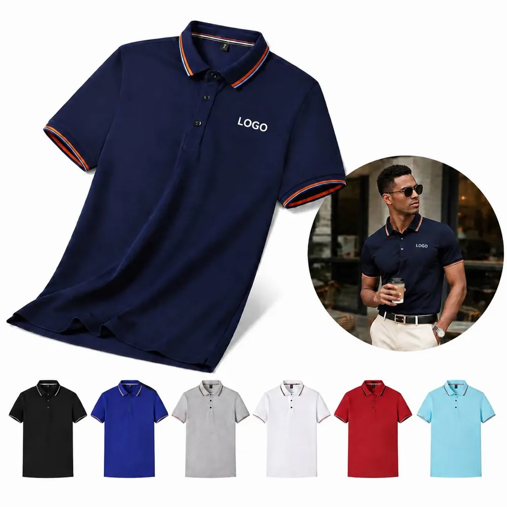 Unisex Cotton Silk Polo Shirt with Classic Collar