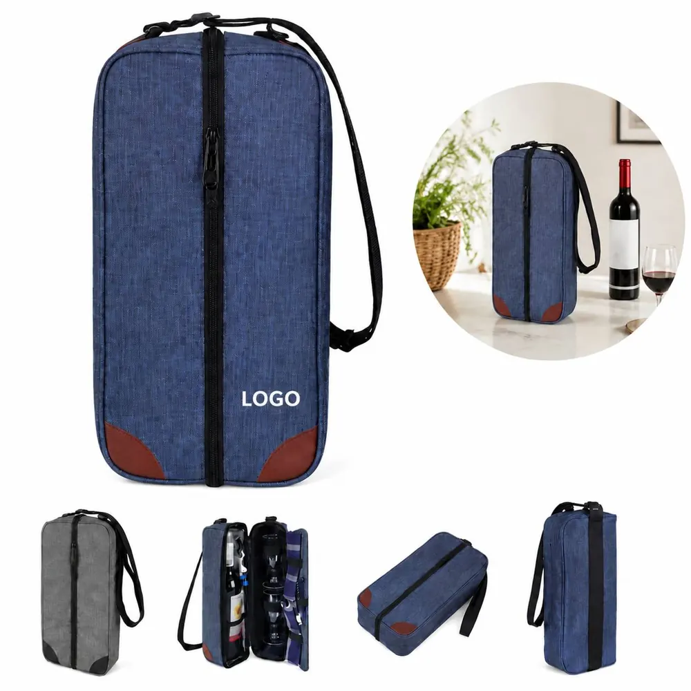Dual-Compartment Insulated Wine Cooler Bag for Travel