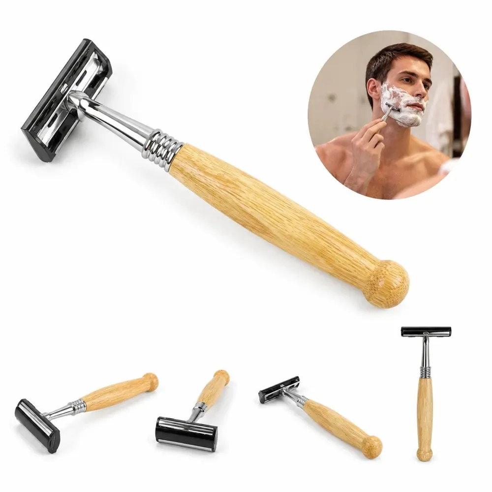 Disposable Bamboo Double-Blade Travel Razor for Hotel Guests 2